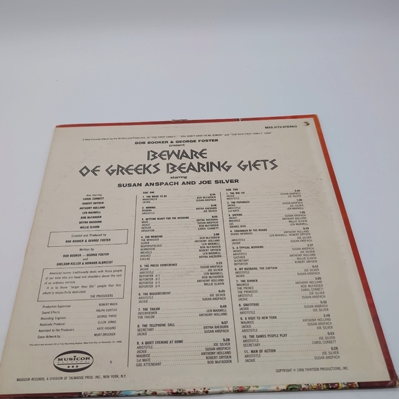 Jackie O Aristotle Onasis Beware of Greeks Bearing Gifts Parody Vinyl Record - Picture 3 of 5